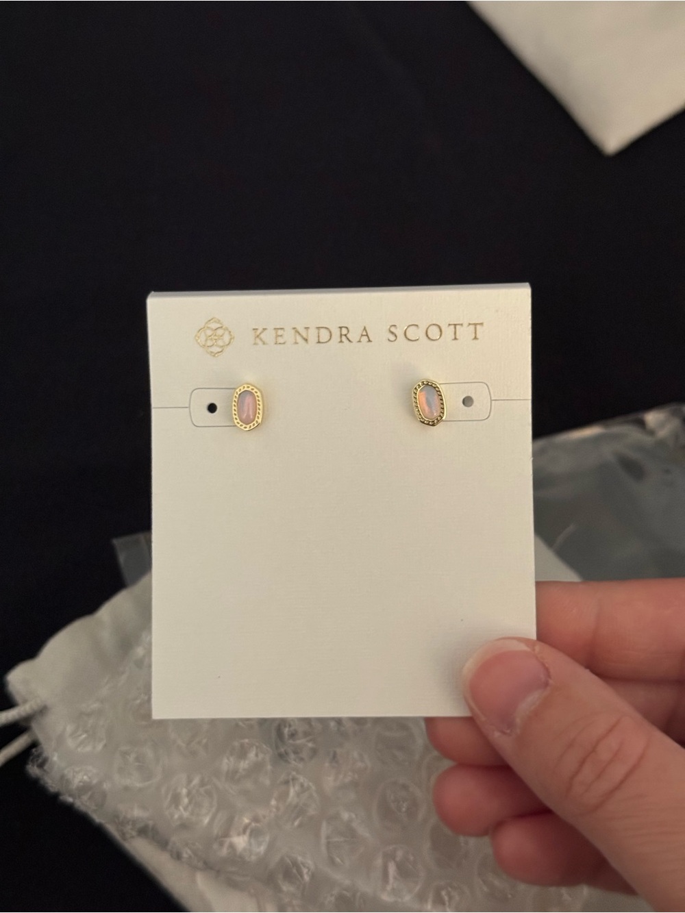 Kendra Scott Rose Gold Oval Stone Stud Earrings